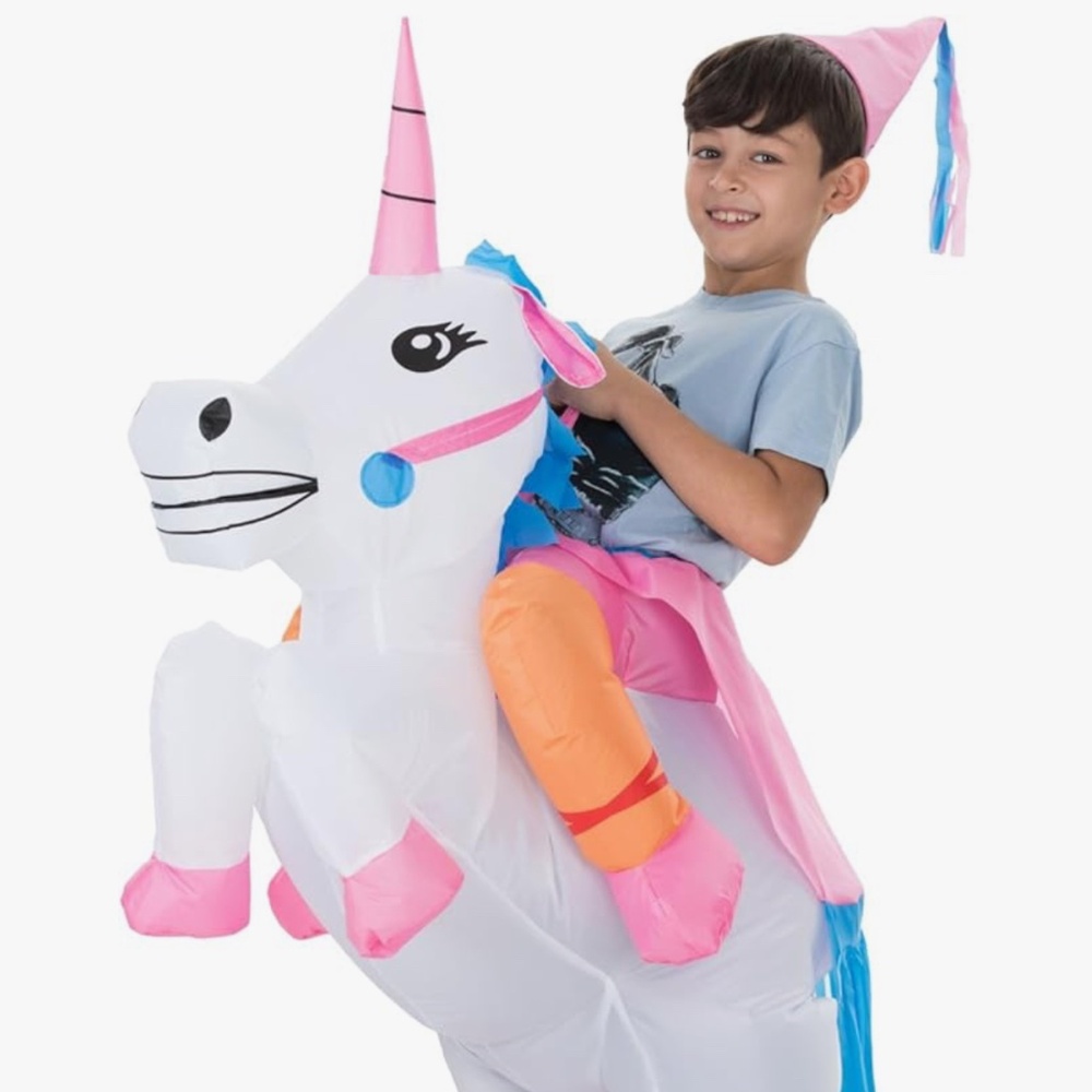 Inflatable Unicorn Ride-On Costume – Kid Size